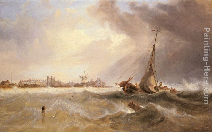 James Wilson Carmichael Shipping off a Coast in Choppy Seas